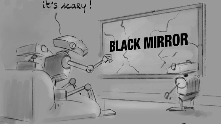 Robots cartoon humor funny drawing